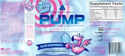 Label for PUMP Fun Sweets Cotton Candy Blue Raspberry