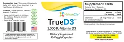 Label for TrueD3 1,000 IU
