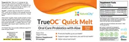 Label for TrueOC Quick Melt Orange Flavor