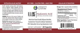 Label for H.A. 95 Hyaluronic Acid