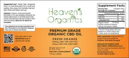 Label for Premium Grade Organic CBD Oil Fresh Orange 900 mg