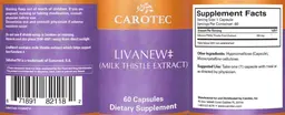 Label for LivaNew (Milk Thistle Extract)