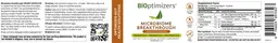 Label for Microbiome Breakthrough Creamy Chocolate