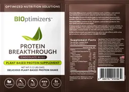 Label for Protein Breakthrough Chocolate Bliss
