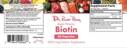 Label for Biotin 5000 mcg