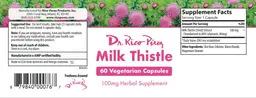 Label for Milk Thistle 100 mg