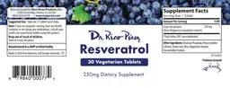 Label for Resveratrol 250 mg