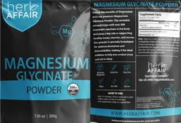 Label for Magnesium Glycinate Powder 200 mg