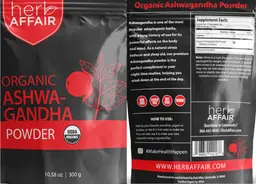 Label for Organic Ashwagandha Powder