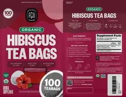 Label for Organic Hibiscus Tea Bags