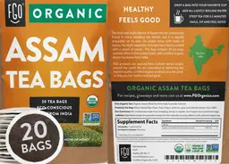 Label for Organic Assam Tea Bags