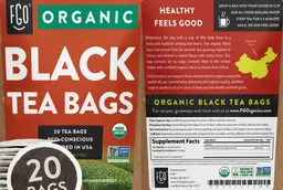 Label for Organic Black Tea Bags