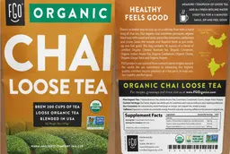 Label for Organic Chai Loose Leaf Tea