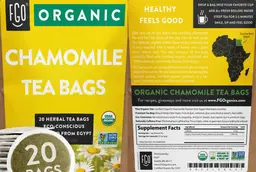 Label for Organic Chamomile Tea Bags