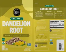 Label for Organic Dandelion Root