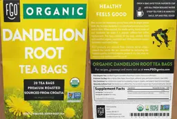 Label for Organic Dandelion Root Tea Bags