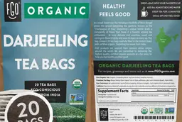 Label for Organic Darjeeling Tea Bags