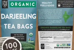 Label for Organic Darjeeling Tea Bags