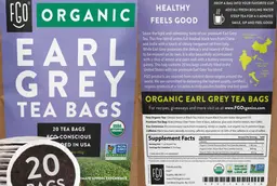 Label for Organic Earl Grey Tea Bags