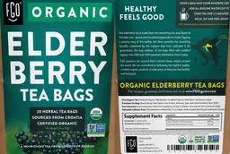 Label for Organic Elderberry Tea Bags