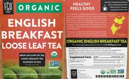 Label for Organic English Breakfast Loose Leaf Tea