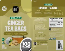 Label for Organic Ginger Tea Bags