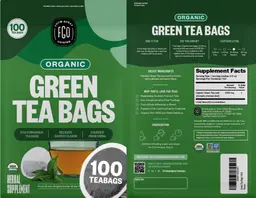 Label for Organic Green Tea Bags