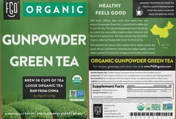 Label for Organic Gunpowder Green Tea