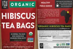 Label for Organic Hibiscus Tea Bags