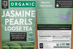 Label for Organic Jasmine Pearls Loose Tea
