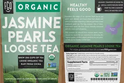 Label for Organic Jasmine Pearls Loose Tea