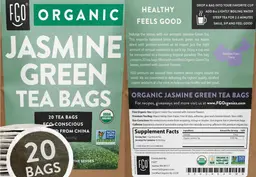 Label for Organic Jasmine Green Tea Bags