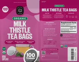 Label for Organic Milk Thistle Tea Bags