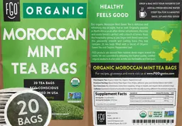 Label for Organic Moroccan Mint Tea Bags