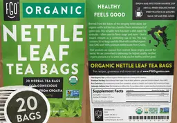 Label for Organic Nettle Leaf Tea Bags