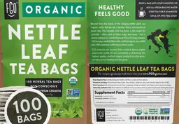Label for Organic Nettle Leaf Tea Bags
