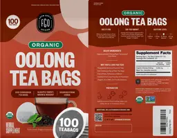 Label for Organic Oolong Tea Bags