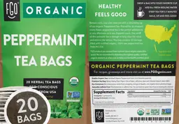 Label for Organic Peppermint Tea Bags