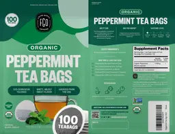 Label for Organic Peppermint Tea Bags