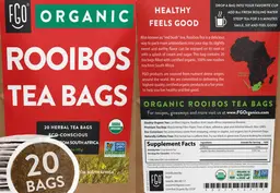 Label for Organic Rooibos Tea Bags