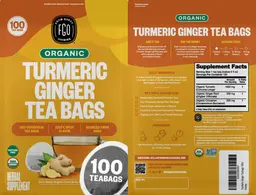 Label for Organic Turmeric Ginger Tea Bags