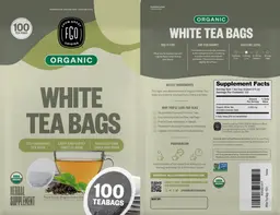 Label for Organic White Tea Bags