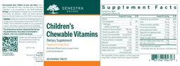 Label for Children's Chewable Vitamins Papaya and Orange Flavor