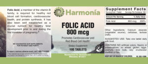Folic Acid 800 mcg