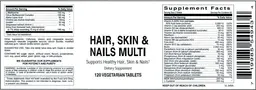 Label for Hair, Skin & Nails Multi