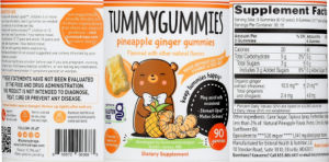 Tummygummies Pineapple Ginger Gummies