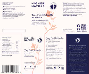 Label for True Food Rekindle for Women