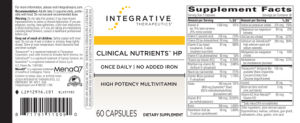 Clinical Nutrients HP Iron-Free