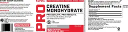 Label for Creatine Monohydrate