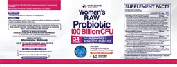 Label for Women's Raw Probiotic 100 Billion CFU